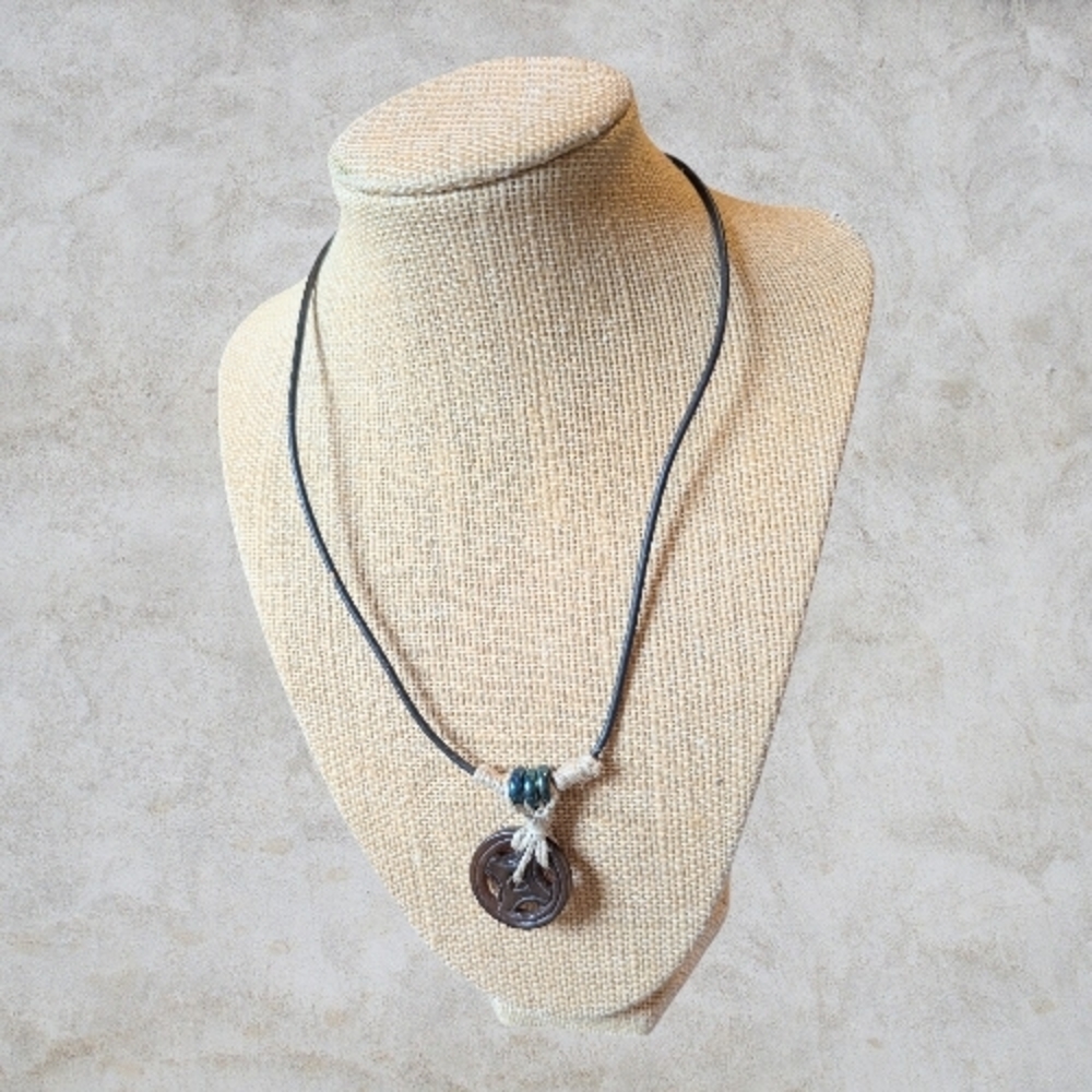 Handmade Carved Coin Pendant Necklace Prosperity Unisex New